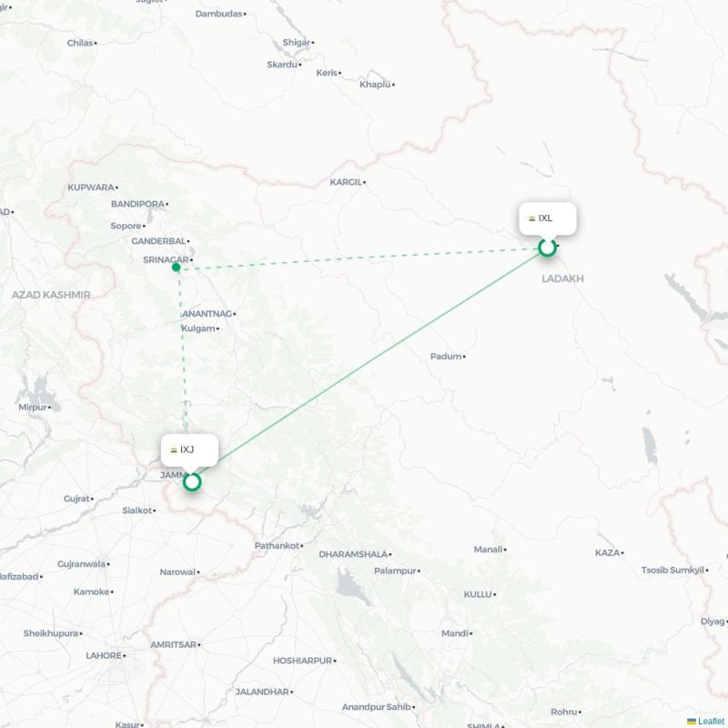 IXL - IXJ route map