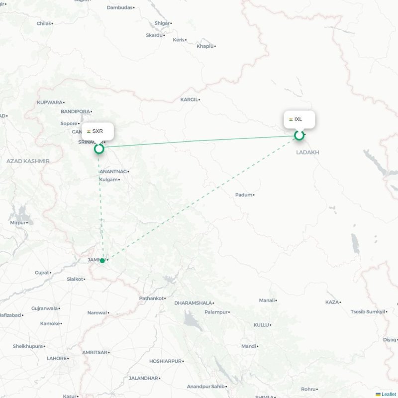 IXL - SXR route map