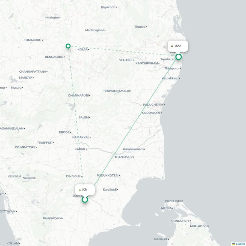 IXM - MAA route map