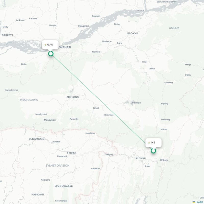 IXS - GAU route map