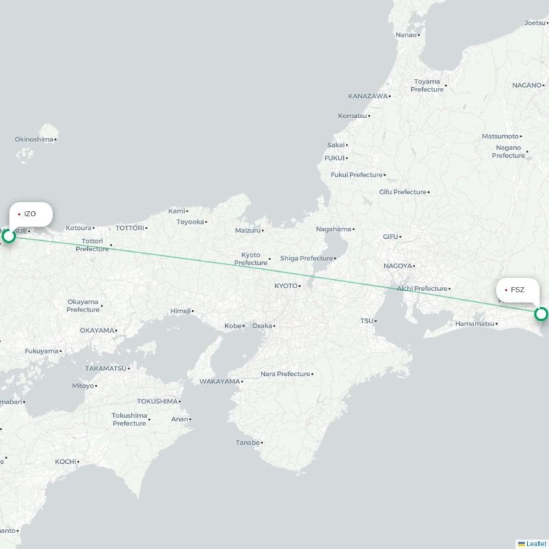IZO - FSZ route map