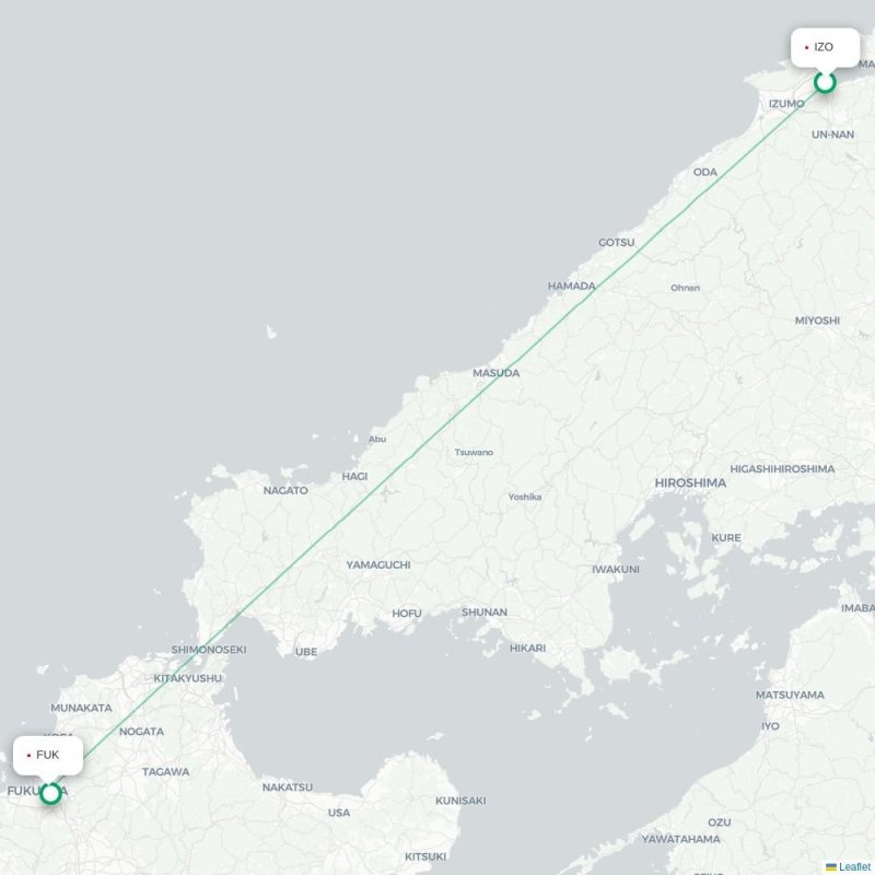 IZO - FUK route map