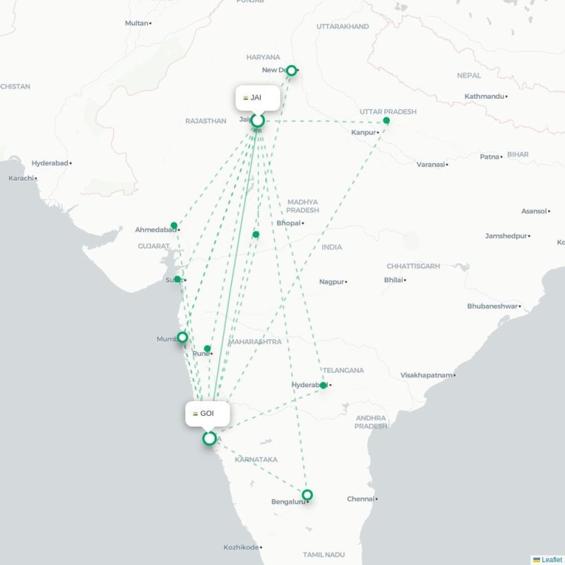 JAI - GOI route map