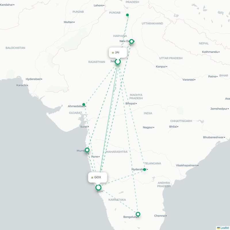 JAI - GOX route map