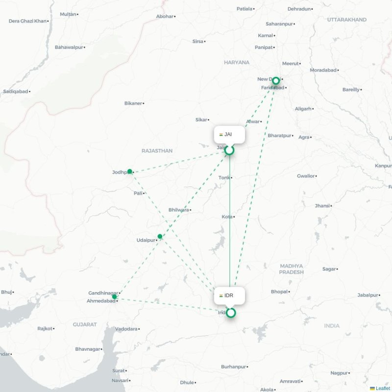 JAI - IDR route map
