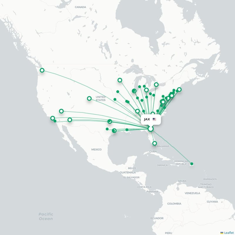 Route map Jacksonville  JAX 