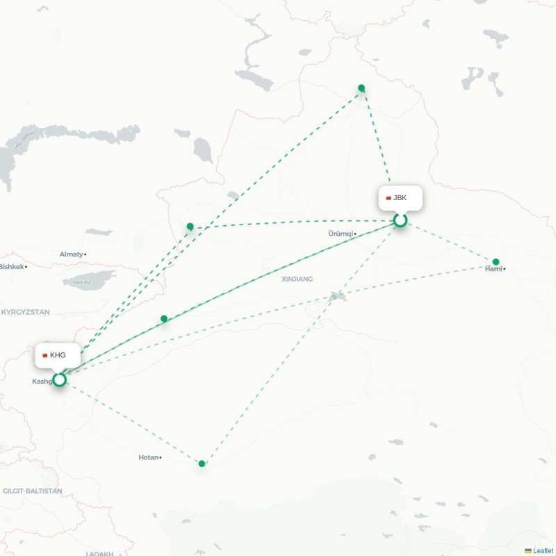 JBK - KHG route map
