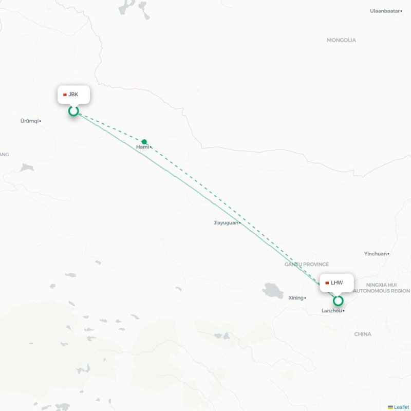 JBK - LHW route map