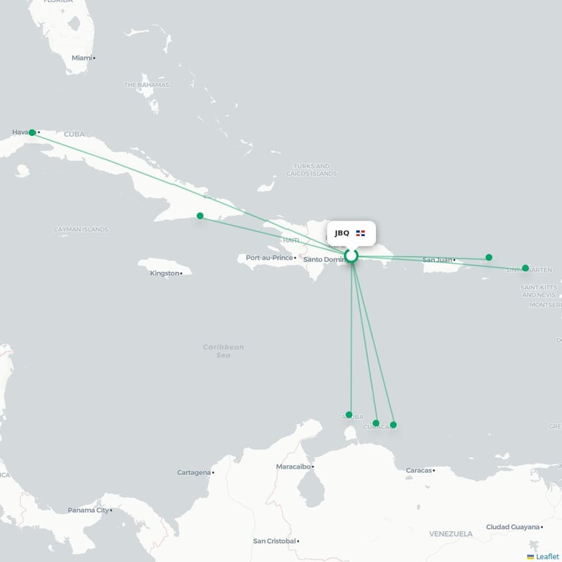 Route map La Isabela  JBQ airport