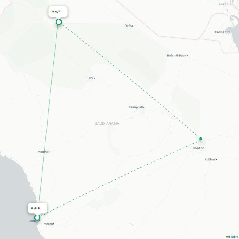 JED - AJF route map