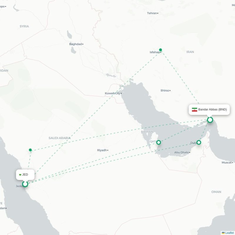 JED - BND route map