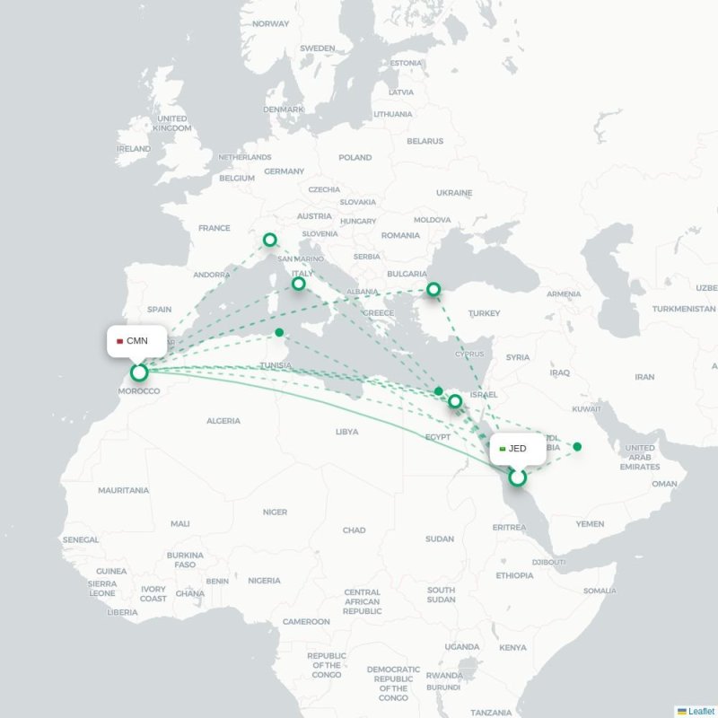 JED - CMN route map