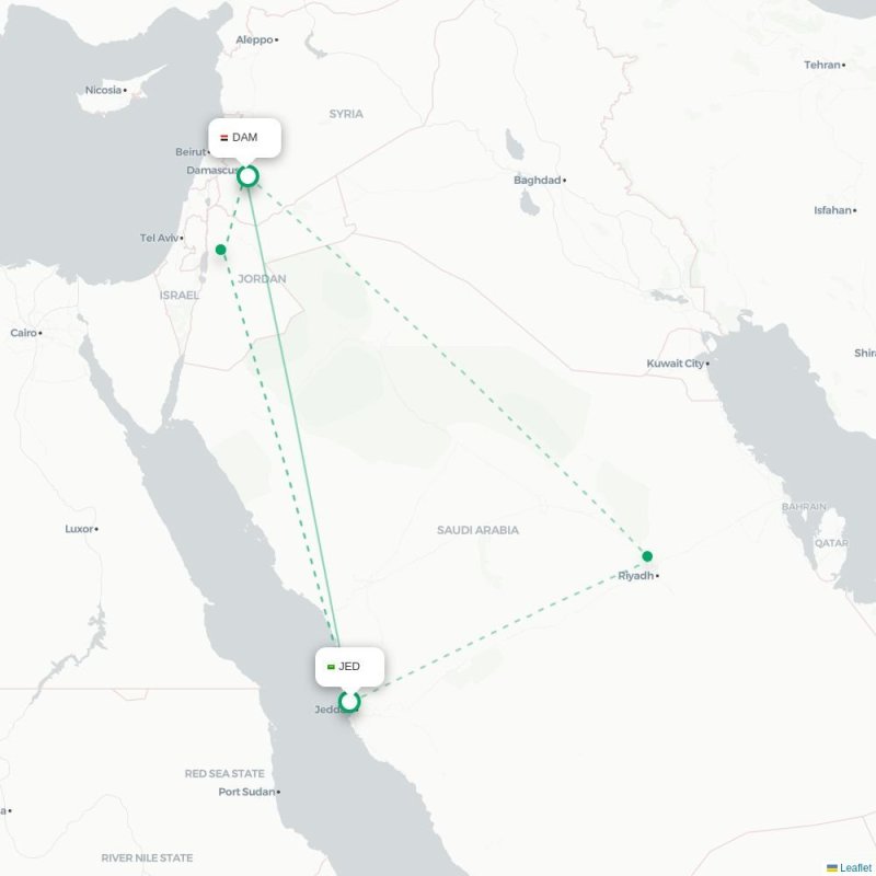 JED - DAM route map