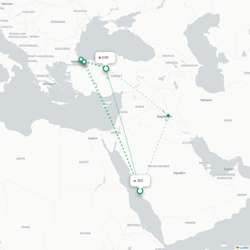 JED - ESB route map