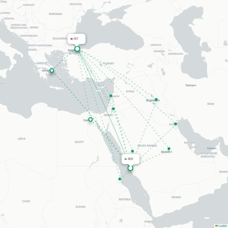 JED - IST route map