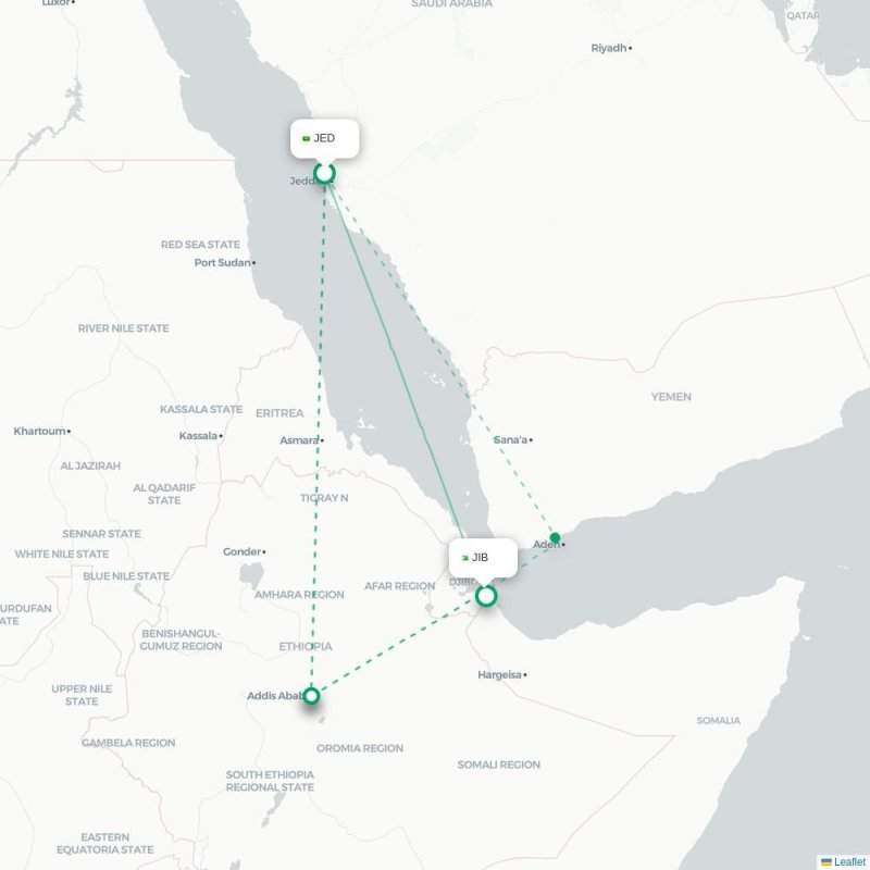 JED - JIB route map