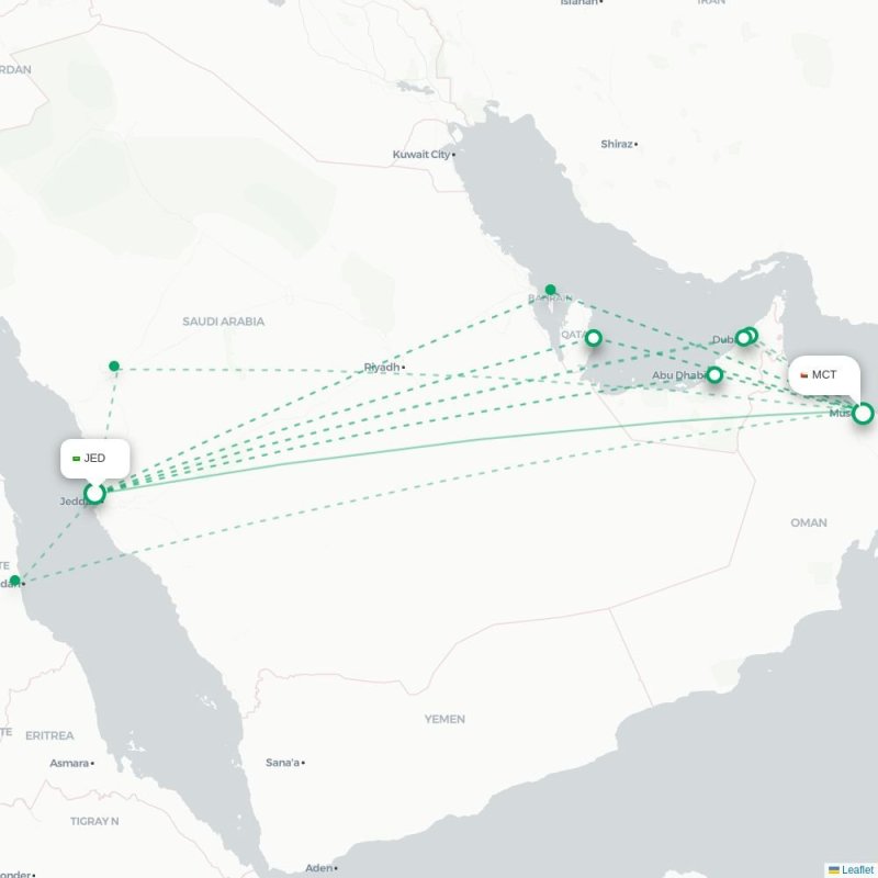 JED - MCT route map