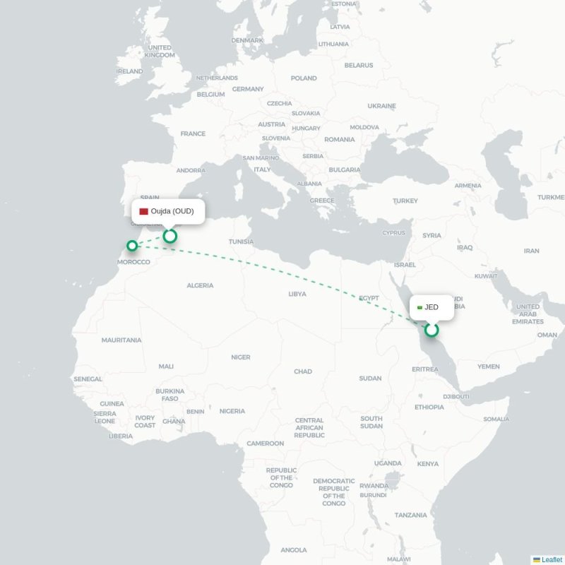 JED - OUD route map