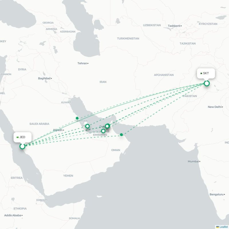 JED - SKT route map