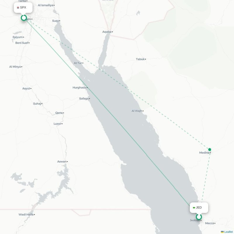 JED - SPX route map