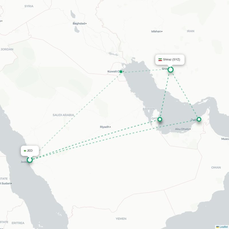 JED - SYZ route map