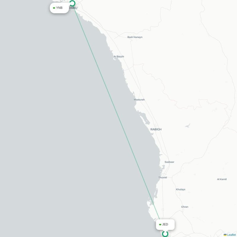 JED - YNB route map
