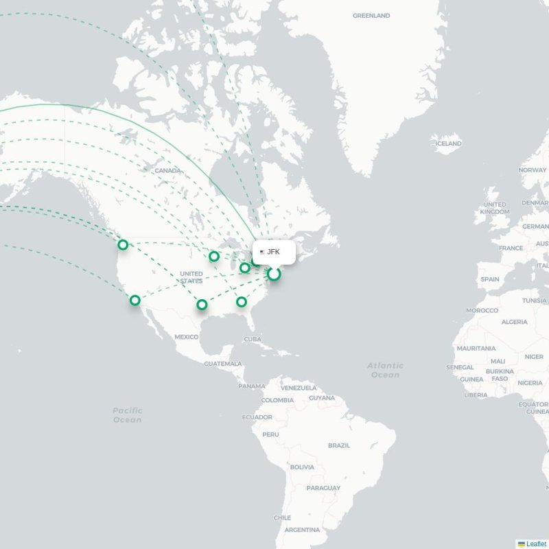 JFK - HND route map