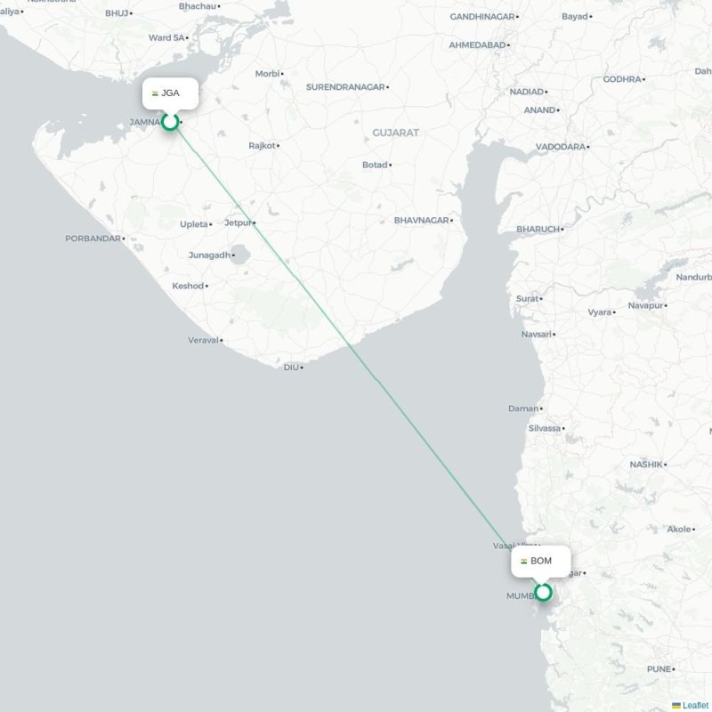 JGA - BOM route map
