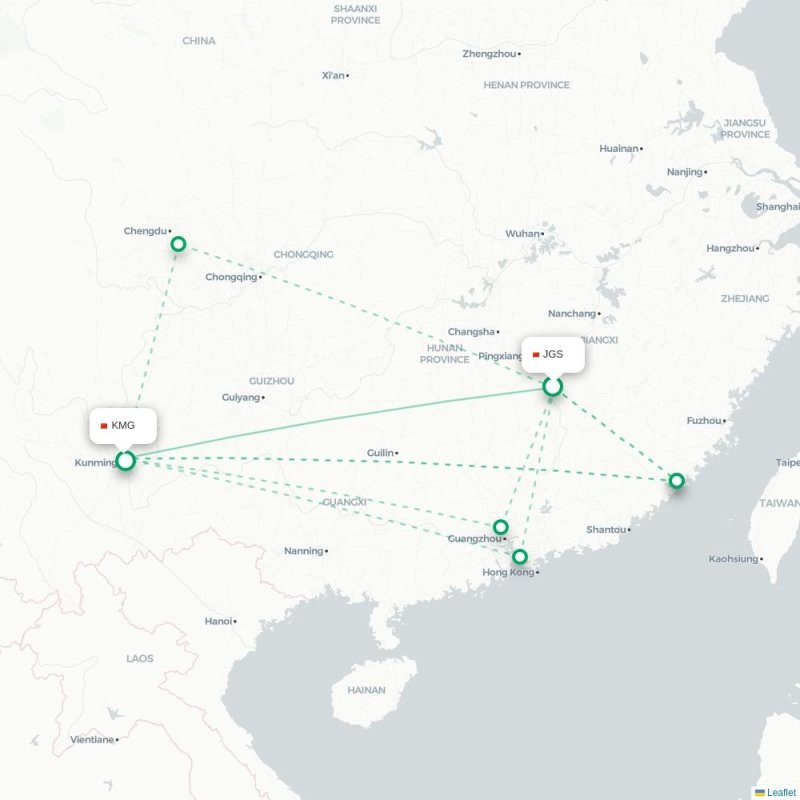 JGS - KMG route map