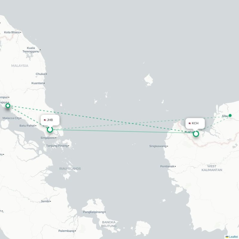 JHB - KCH route map
