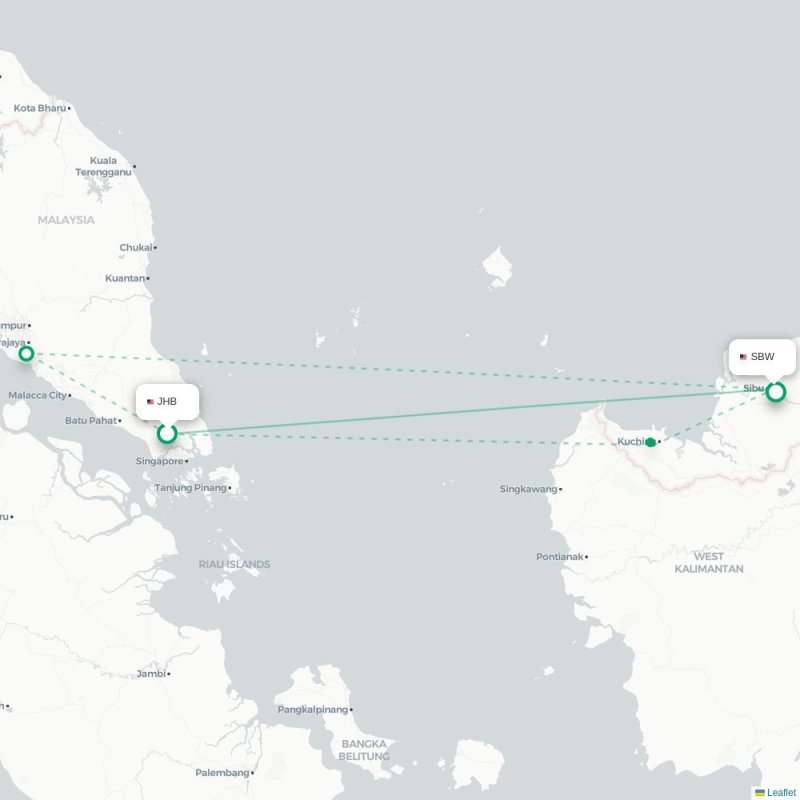 JHB - SBW route map