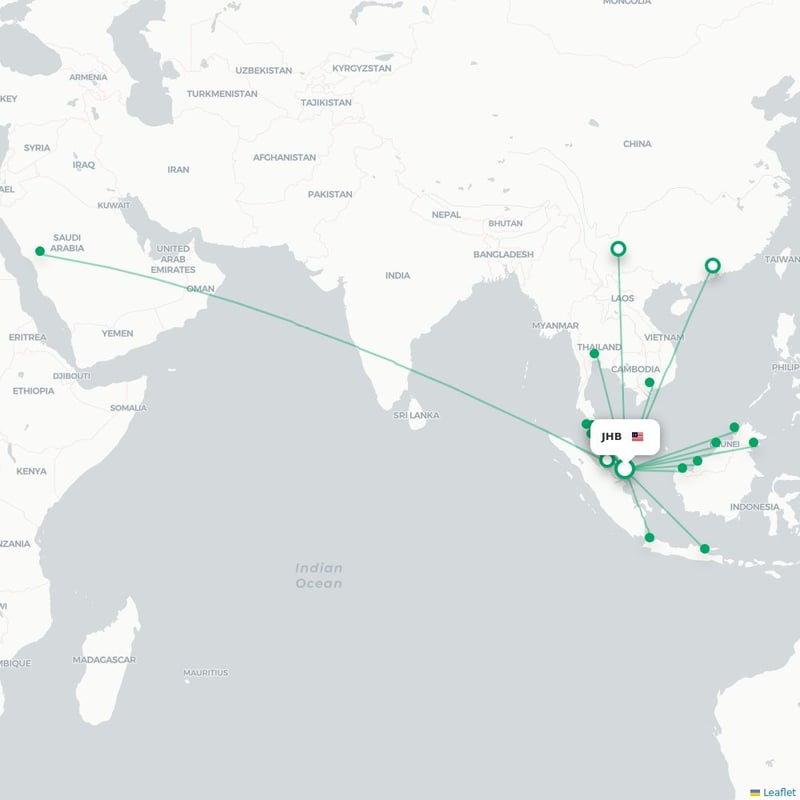 Route map Johor Bahru  JHB 