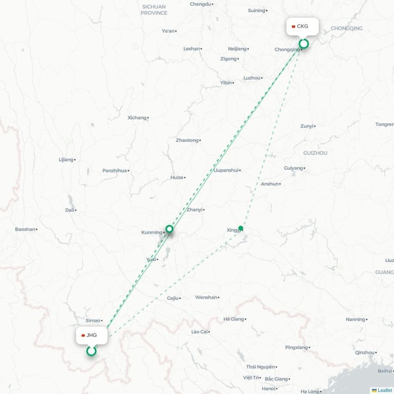 JHG - CKG route map