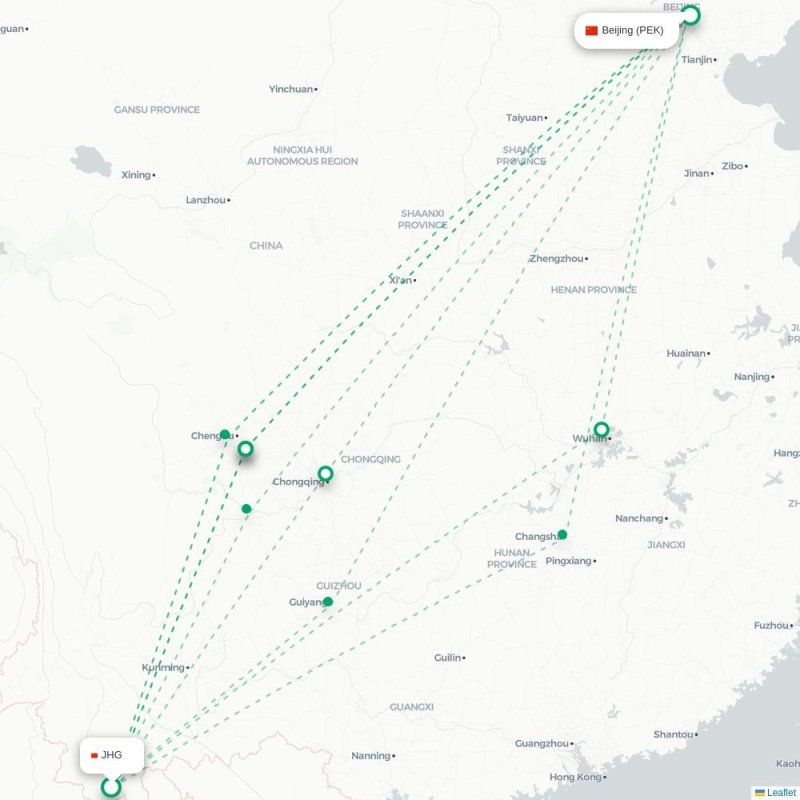 JHG - PEK route map