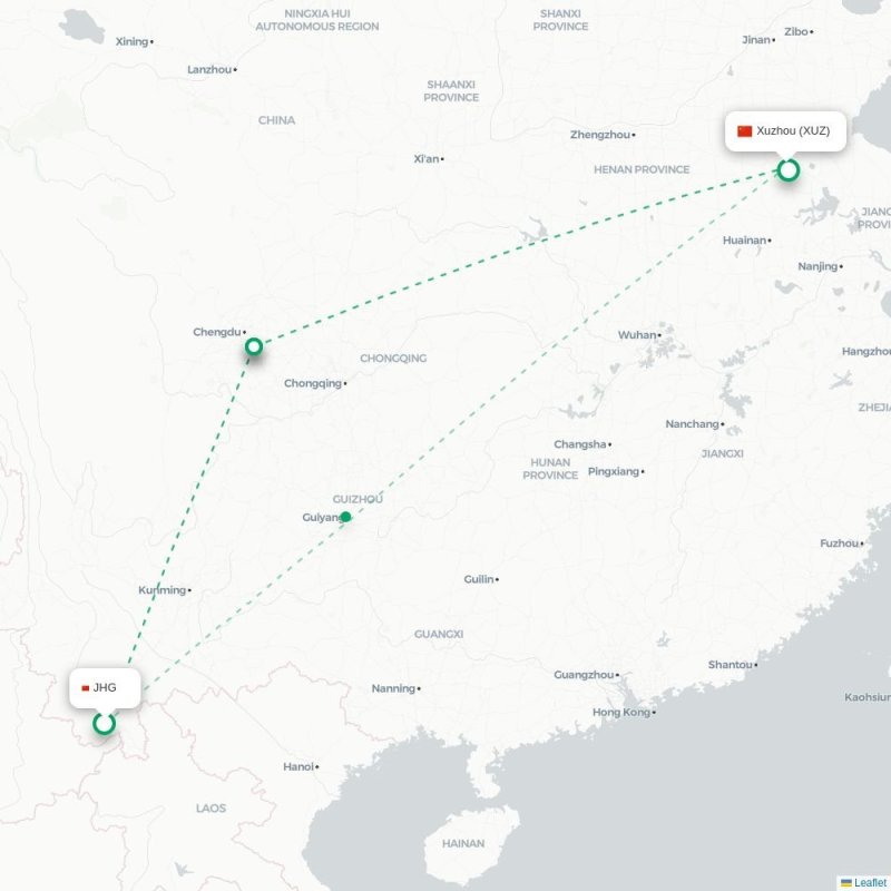 JHG - XUZ route map