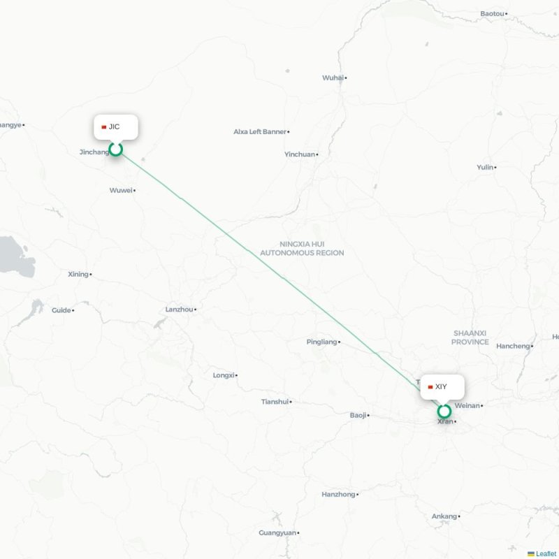 JIC - XIY route map