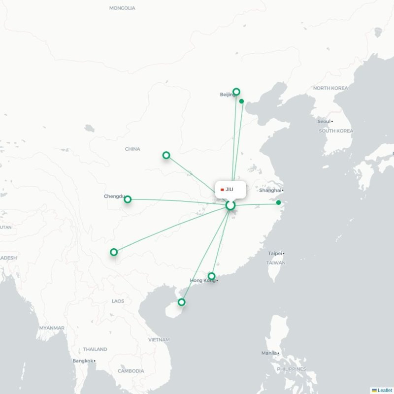 JIU - PEK route map
