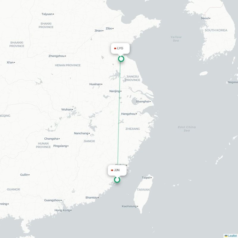 JJN - LYG route map