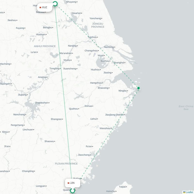 JJN - XUZ route map