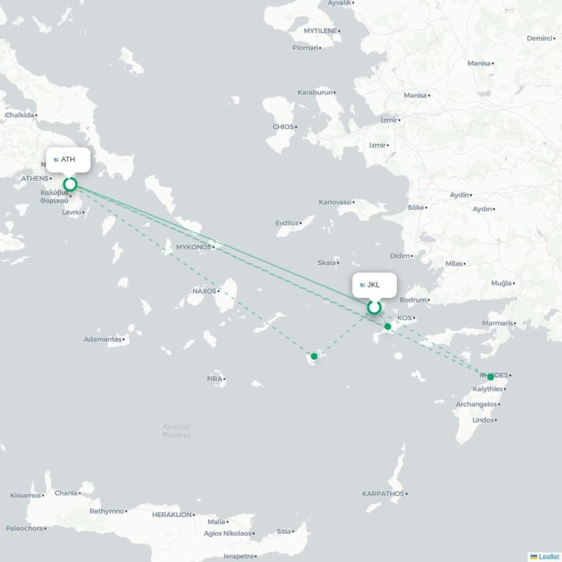 JKL - ATH route map