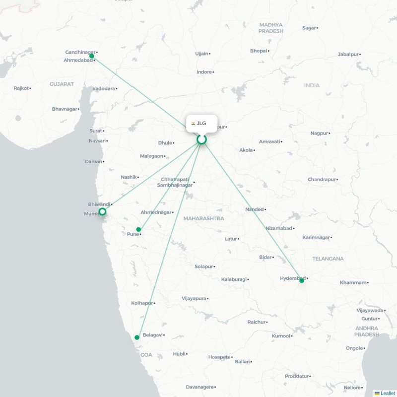 JLG - PNQ route map