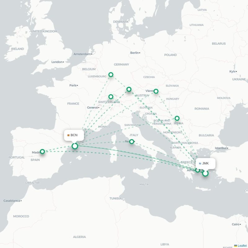 JMK - BCN route map