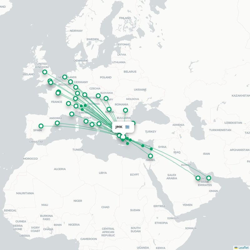 Route map Mykonos  JMK 