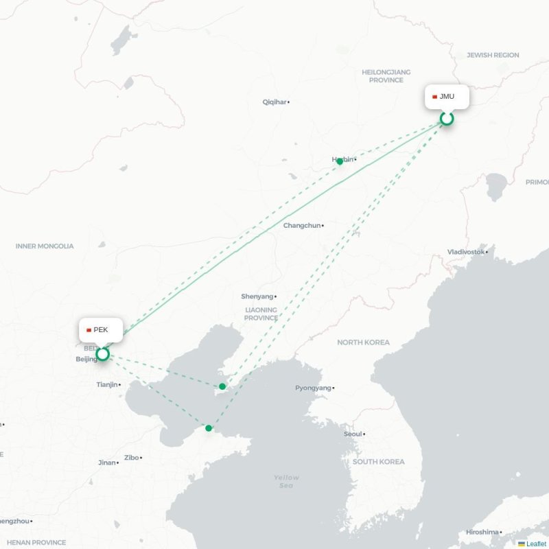 JMU - PEK route map