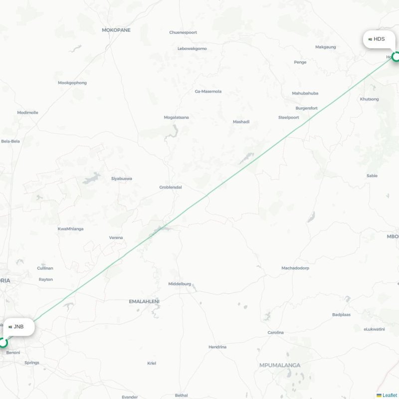JNB - HDS route map