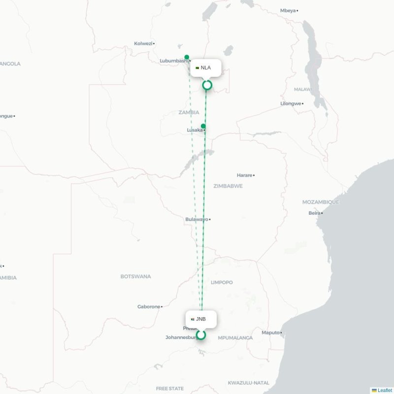 JNB - NLA route map
