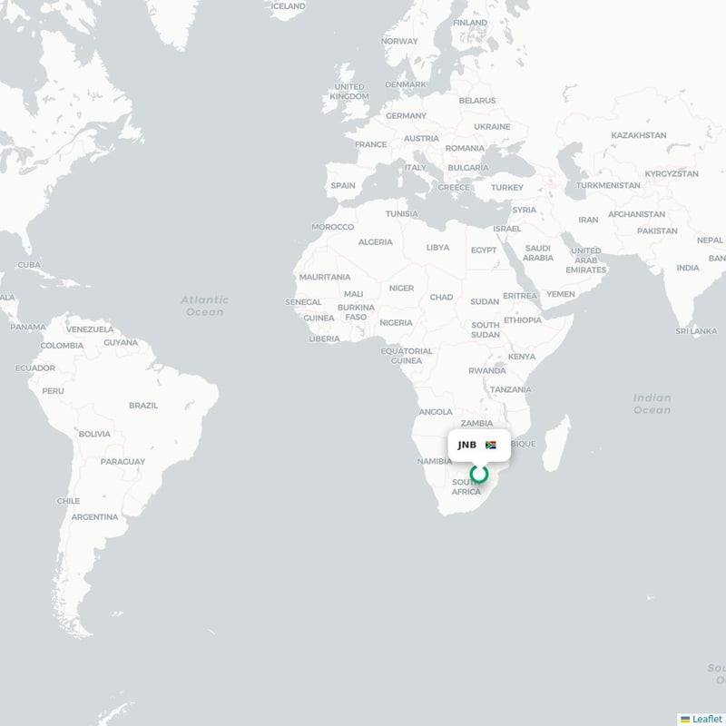 Route map Johannesburg  JNB 