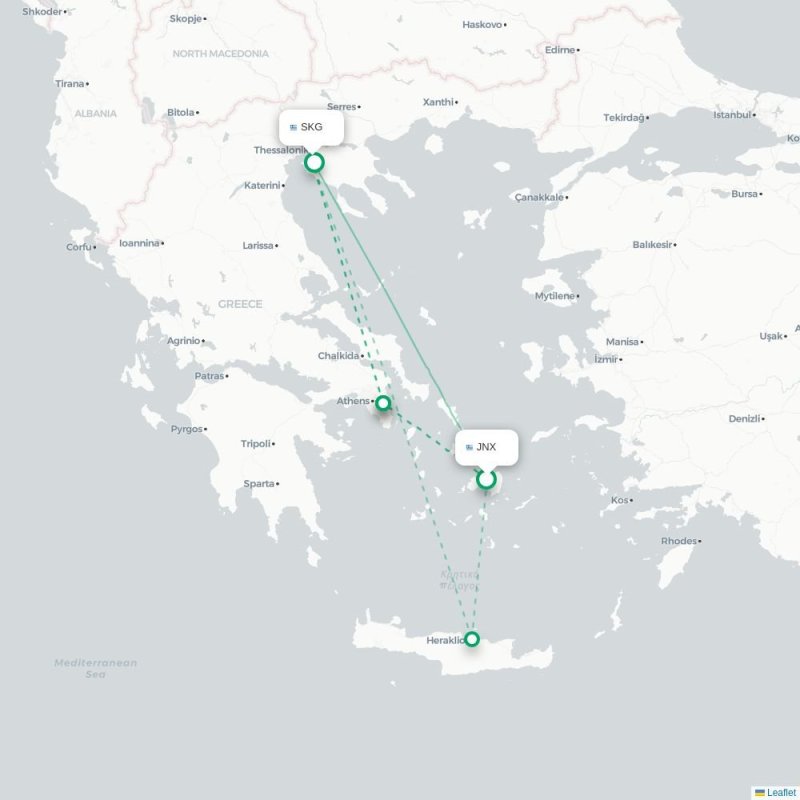 JNX - SKG route map