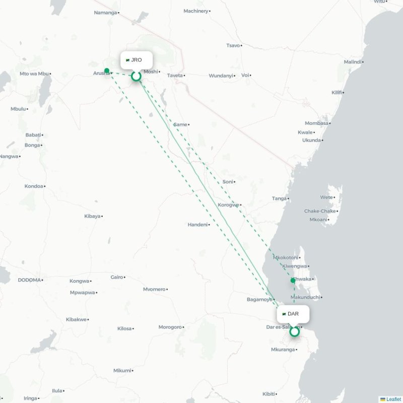 JRO - DAR route map