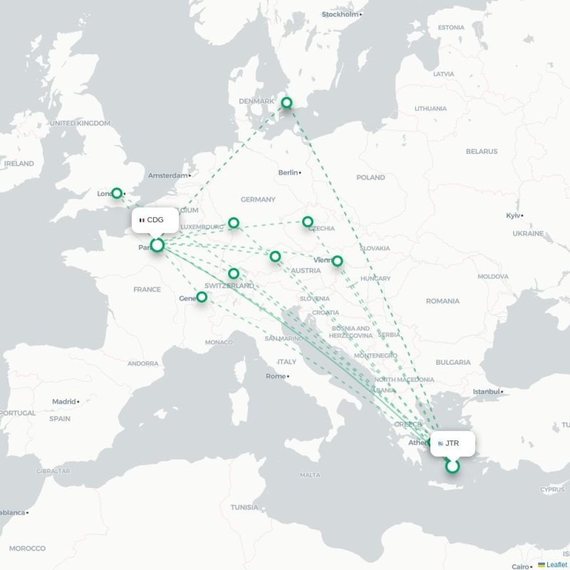 JTR - CDG route map